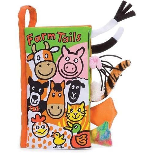 Amazon.com : Jellycat Soft Cloth Baby Books, Farm Tails : Plush Animal Toys : Baby