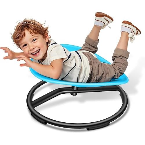 Kids Sensory Swivel Chair, Spinning Chair for Autistic Kids, Sensory Toy for ADHD Children, Training Body Coordination (Blue)