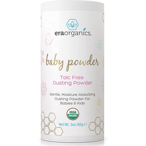 USDA Organic Baby Powder Talc-Free Dusting Powder - Soothing Organic Arrowroot, Calendula and Cornstarch Baby Powder for Newborn, Babies and Toddlers - Made in USA - 3oz/85g