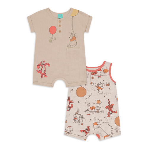 Winnie the Pooh Baby Boys’ Short Sleeve Romper Set, 2-Piece, Sizes 0/3M-24M