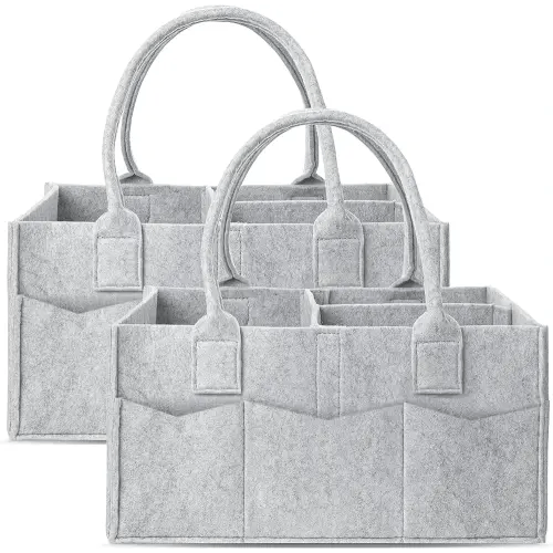 Cute Castle Diaper Caddy Organizer Baby Nursery Storage Bin Car Organizer Grey