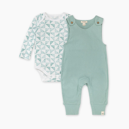 Burt's Bees Baby Ribbed Jumpsuit & Tri Check Bodysuit Set - Tri Check Bodysuit Set, 3-6 Months