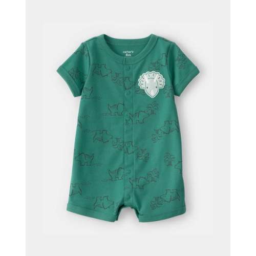 Baby Boy Dinosaur Short-Sleeve Romper - Green | Carter's