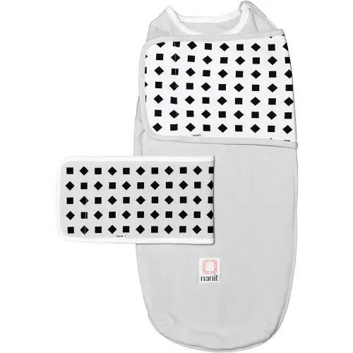 Nanit Breathing Wear Starter Pack – 100% Cotton Swaddle & Breathing Band, Works Pro Baby Monitor to Track Breathing Motion, Like Your Hand On Their Heart from Anywhere, Small, Pebble Grey