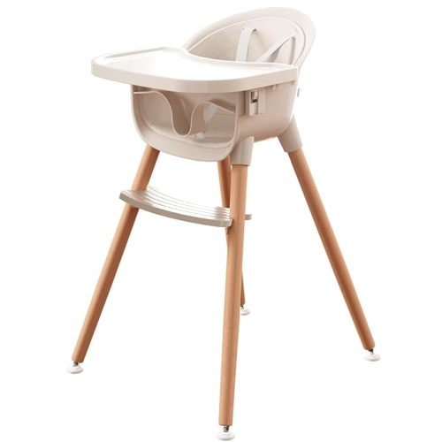 Fodoss 3-in-1 Wooden High Chair for Babies and Toddlers,Convertible Easy Clean Infant Highchair,Silla Modern Design para Comer De Bebe - Elegant Beige