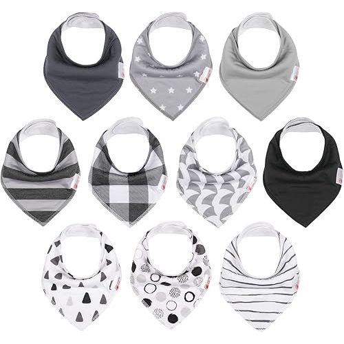 Baby Bibs, Baby Bandana Bibs for Boys Girls, Absorbent Baby Bib for Drooling and Teething Drool Bibs