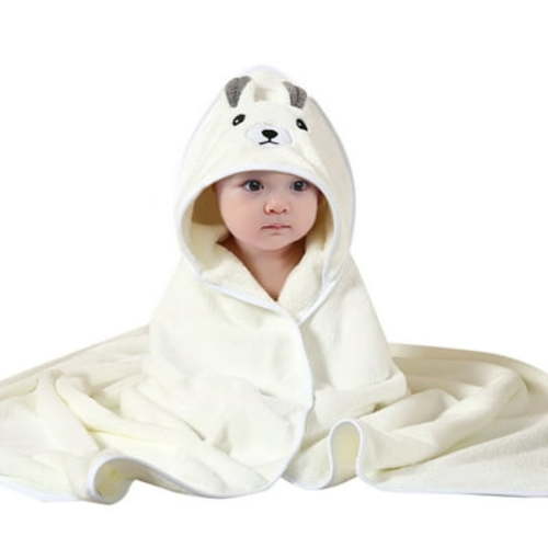 ZHUASHUM Baby blankets For Girls Boys Animal Prints Soft Children's Hooded Cloak Cartoon Baby Coral Kids Bath Towel Cozy Travel Blanket Beige