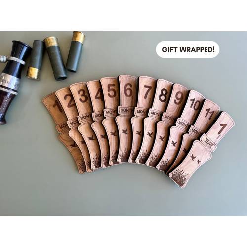 Mallard Duck Monthly Milestone Duck Call 1-12 Month Signs for Baby Photo Prop Wooden Markers Hunting Baby Gift for Hunter Baby Shower Gift