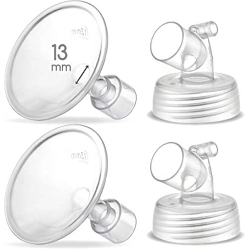 2X 13 mm Maymom Two-Piece Wide Neck Pump Parts for Spectra S1/S2 Pumps; Incl Wide Mouth Flanges; Not Original Spectra Flange