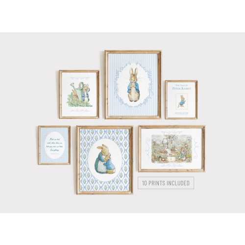 10 PETER RABBIT Nursery Wall Art Prints, Cottagecore Peter Rabbit Baby Shower Gift Nursery Decor, Beatrix Potter Nursery Prints, Kids Room