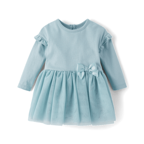Baby Girls Tutu Bodysuit Dress - Blue