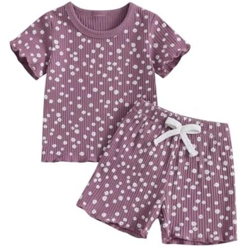 Toddler Baby Girl Summer Outfit Short Sleeve T Shirt Top Casual Shorts Set Infant Newborn Clothes 6 12 18 24 Month