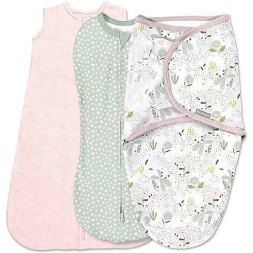 SwaddleMe by Ingenuity Comfort Pack Size Small, 0-3 Months, 3-Pack (Peekaboo Panda) Baby Swaddle Set