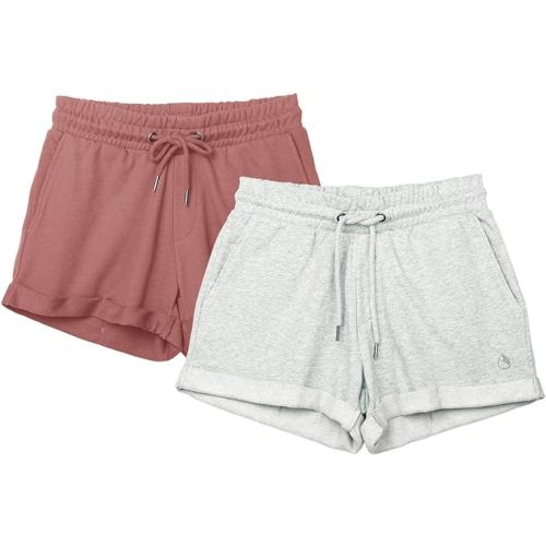 icyzone Workout Lounge Shorts for Women - Athletic Running Jogging Cotton Sweat Shorts