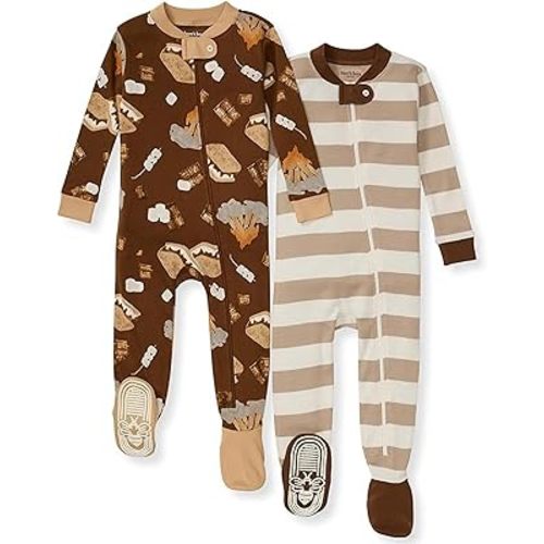 Burt's Bees Baby Boys' Pajamas, Zip-Front Non-Slip Footed Sleeper, Organic Cotton