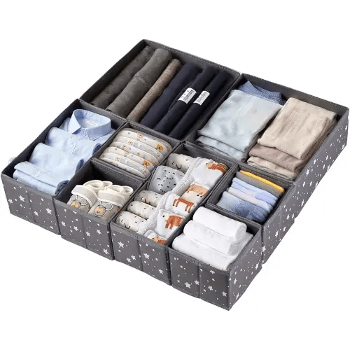 Drawer Organizer Clothes, 8 Pack Underwear Organizer, Foldable Closet Organizers and Storage drawer dividers for clothes, dresses and Socks