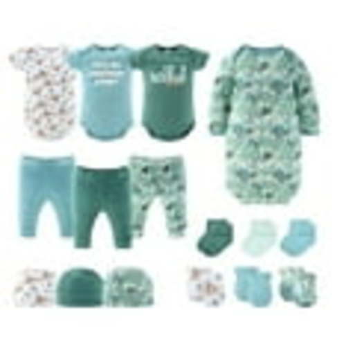 The Peanutshell 16-Piece Baby Layette Newborn Clothing Gift Set for 6 to 9 Months, Wild Jungle