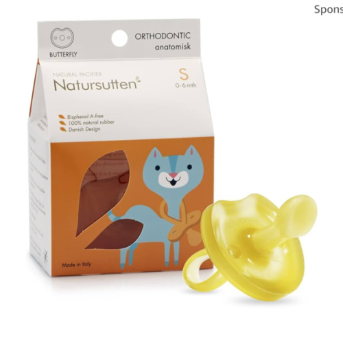 Amazon.com : Natursutten Pacifiers 0-6 Months - 1-Pack Butterfly Shield Orthodontic Nipple Natural Rubber Safe & Soft BPA-Free Pacifiers for Breastfeeding Babies - Newborn Pacifiers Made in Italy : Baby Pacifiers : Baby