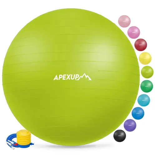 APEXUP Yoga & Pilates Ball - Anti Slip Heavy Duty Gym Ball for Fitness, Balance & Core Workout