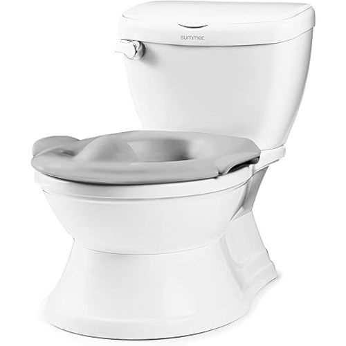 Summer My Size Potty Train and Transition, White - Realistic Potty Training Toilet Looks and Feels Like an Adult Toilet - Includes Removable Potty Topper and Storage Hook, Easy to Empty and Clean