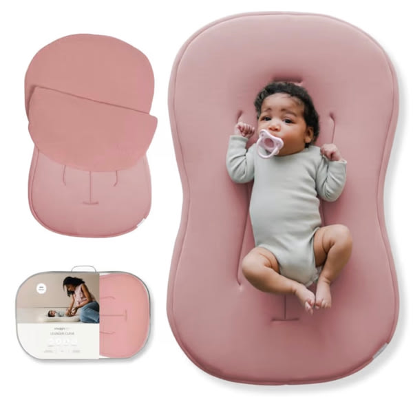 snuggle me Organic Newborn Baby Infant Lounger Pillow & Travel Bag - Gumdrop