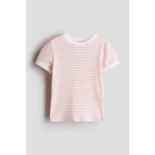 SHORT-SLEEVED POINTELLE JERSEY TOP