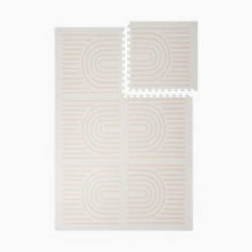 Toddlekind Haven Foam Play Mat | Linear Collection - Linen, 6X8