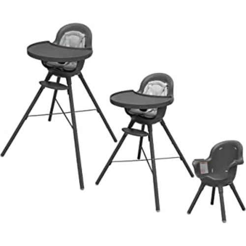 Boon GRUB Adjustable Baby High Chair - Convertible High Chair and Toddler Chair - High Chairs for Babies and Toddlers 6 Months to 6 Years - Dishwasher Safe - Gray