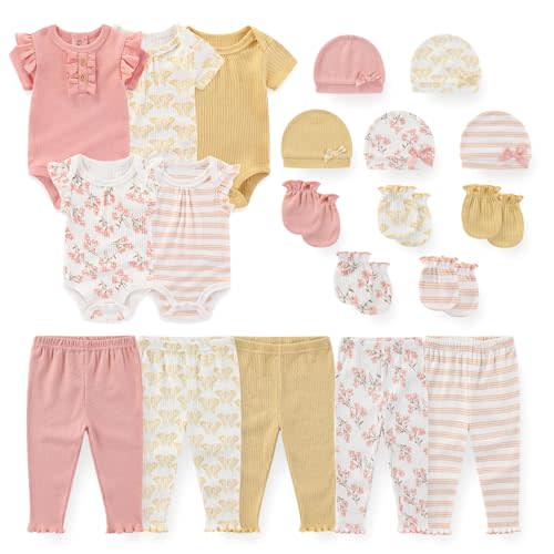 JELYLOVE Unisex Baby Boy Girl Bodysuits Sets 20 Pack Cotton Casual New Born Clothes Comfort Infant Outfit Essentials