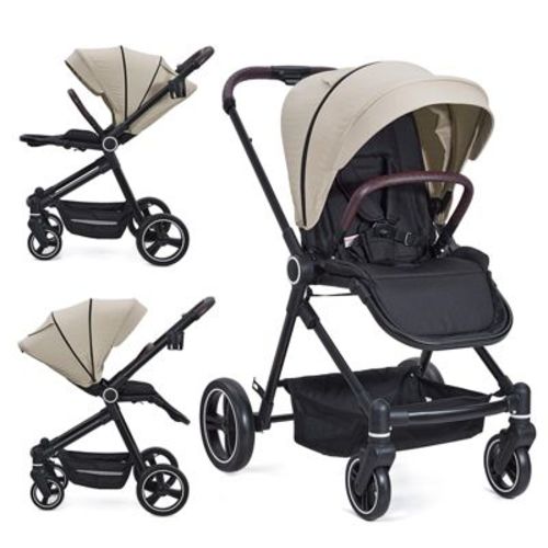 Stroller For Newborn, Convertible Baby Pram With Reversible Seat And One-hand Fold