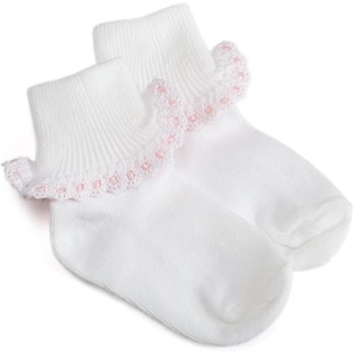 Jefferies Socks Cluny And Satin Lace Sock