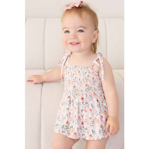 Smocked Twirl Bodysuit | Winnie's Wildflowers - 0-3 Months