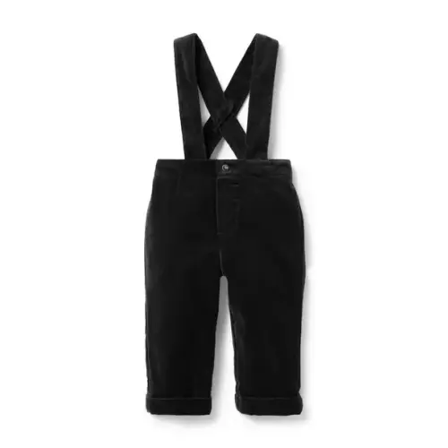 Newborn Black Baby Velvet Suspender Pant by Janie and Jack