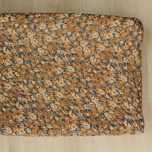 Mebie Baby Changing Pad Cover, Venetian Floral, 100% Muslin Cotton Changing Table Pad Cover for Baby Boy and Girl, Designer Nursery Decor Covers, Diaper Changing Pad Cover for Changing Station