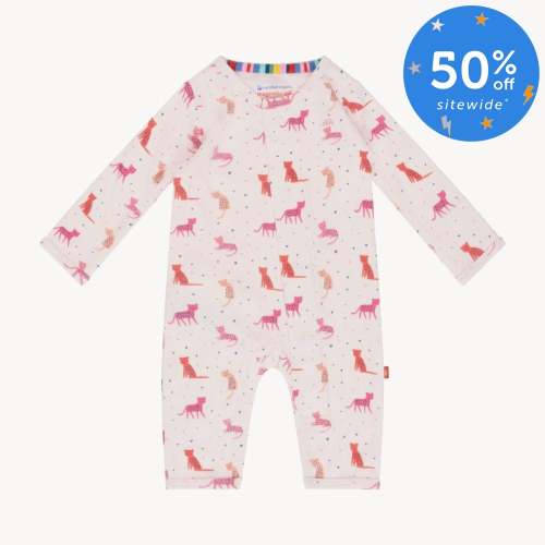 cheetah bonita organic cotton magnetic fuss free coverall – Magnetic Me