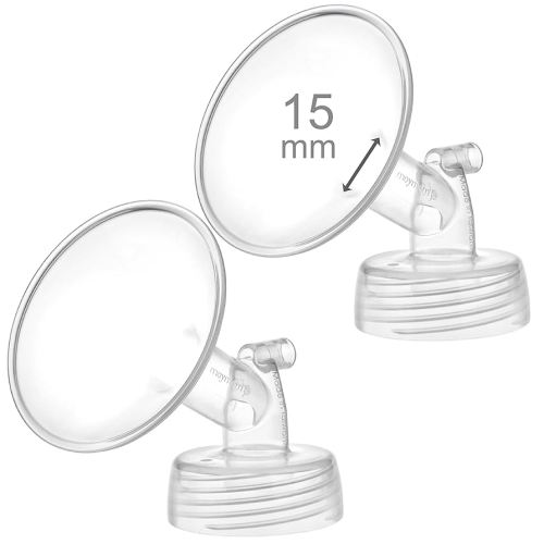 Maymom 15mm Wide Neck Pump Part for Spectra S1/S2 Pumps; Compatible with Syngergy Gold, Motif Luna Pumps; Incl Wide Mouth Flange; Not Original Spectra Flange; Replaces Spectra Shield
