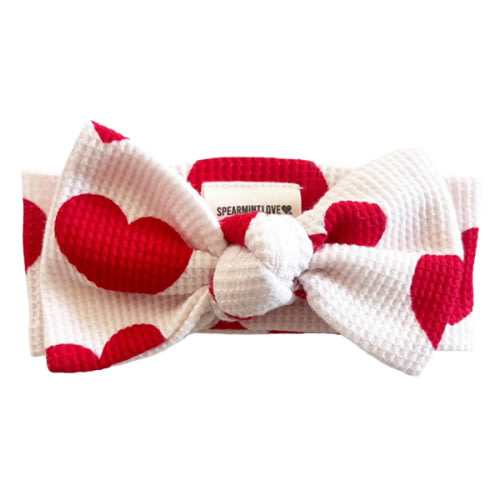 SPEARMINT LOVE® | Organic Waffle Knot Bow, Red Heart