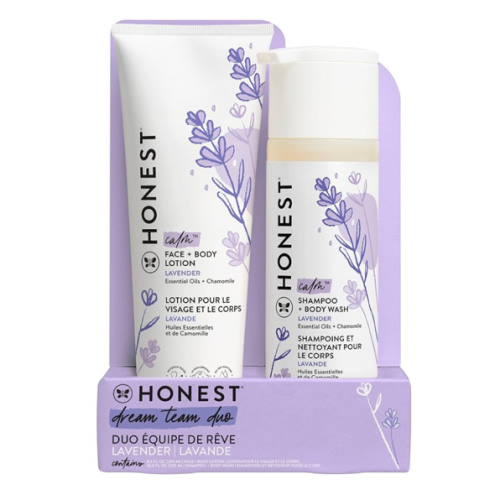 The Honest Company 2-in-1 Cleansing Shampoo + Body Wash and Face + Body Lotion Bundle | Gentle for Baby | Naturally Derived | Lavender Calm, 18.5 fl oz
