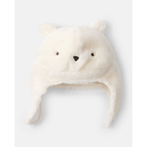 Baby Polar Bear Winter Trapper Hat - White | Carter's