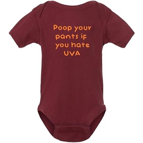 Poop Your Pants if You Hate Virginia Baby Bodysuit for Tech Fans - Maroon