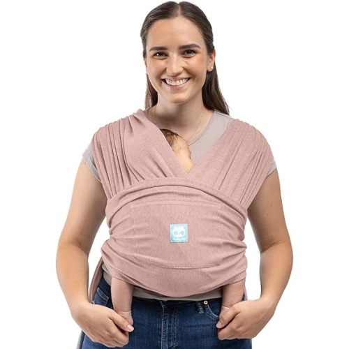 Cuddlebug CuddleCarry™ Hybrid Baby Wrap Carrier-Lightweight Easy to Wear Infant Carrier, Front Carry, Adjustable Baby Wrap Newborn to Toddler, Stretchy Ergonomic Hands-Free Design, 0-36m (8-35 lbs)