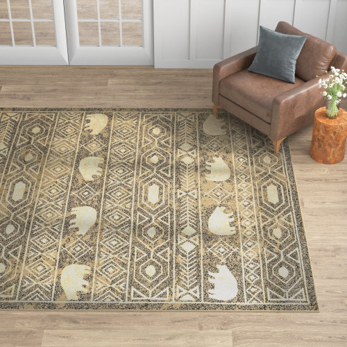 Loon Peak® Ieshaa Green/Black/Beige Area Rug & Reviews | Wayfair