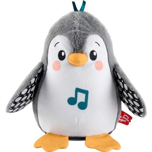 Fisher-Price Baby Tummy Time Toy Flap & Wobble Penguin, Plush with Music & Motion for Sensory Play Newborns Ages 0+ Months