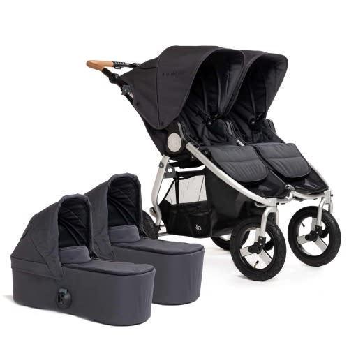 Bumbleride Indie Twin Double Stroller + 2 Bassinet Bundle - Dusk / Dusk
