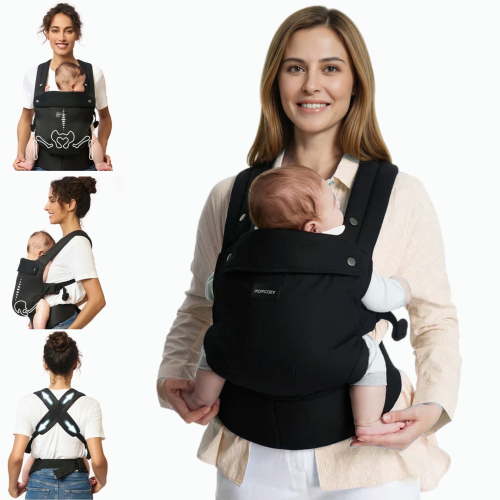 Momcozy Ergonomic Baby Carrier with Back Waist Support for Newborn to Toddler, Lightweight, 7-44lbs