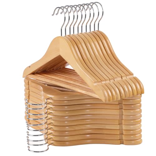 ELONG HOME Baby Hangers, 20 Pack Natural Wooden Kids Hangers for Closet, Premium Children's Clothes Hangers with 360° Swivel Hook