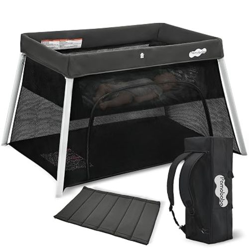 Pamo Babe Travel Pack and Play, Foldable Portable Playpen with Mattress