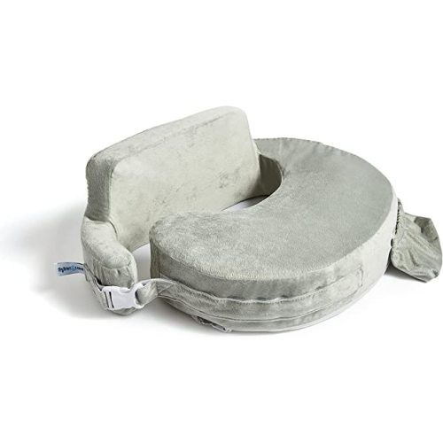 My Brest Friend Super Deluxe Nursing Pillow - Enhanced Comfort & Ergonomic Breastfeeding Pillow for Ultimate Support For Mom & Baby - Adjustable and with Handy Side Pocket, Platinum