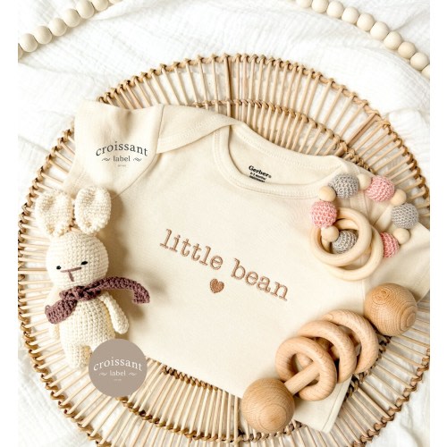 Little Bean Baby Onesies®, Embroidered Coffee Bean onesie Hospital outfit, newborn boy outfit, newborn girl outfit, Baby Announcement