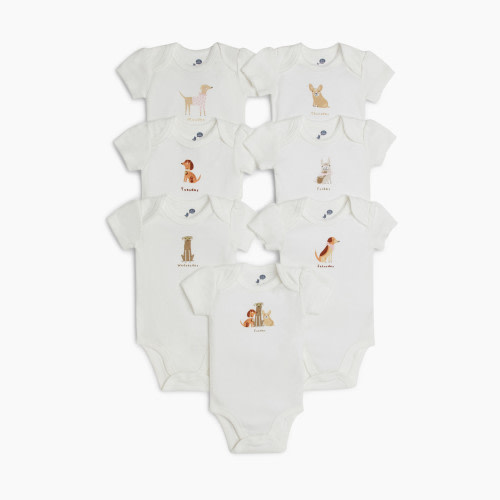 Small Story Days Of The Week Bodysuits (7 Pack) - Dog Days, 6-9 M